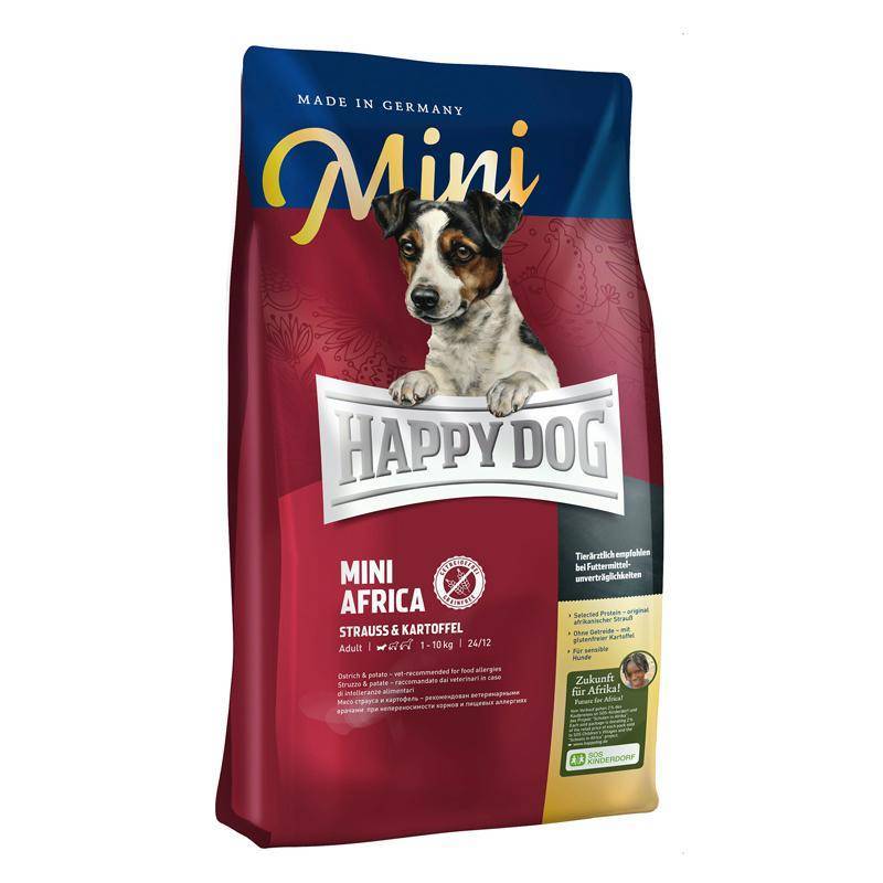 HAPPY DOG Trockenfutter MINI SENSIBLE AFRICA für kleine Hunde