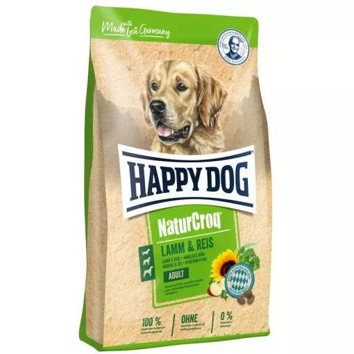 HAPPY DOG NATURCROQ Trockenfutter LAMM & REIS für empfindliche Hunde