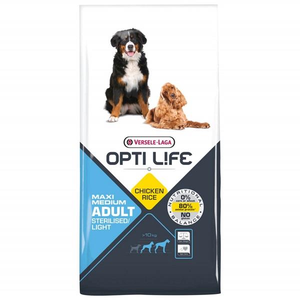 OPTI LIFE Trockenfutter ADULT LIGHT MEDIUM & MAXI für mittelgroße & große Hunde